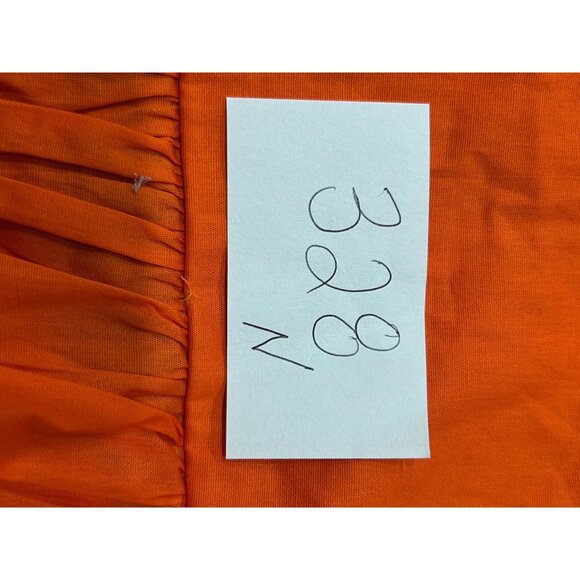 Iky & Me NWT Ruffled Orange Sleeveless Blouse With Peplum Hem Tie Back - Picture 8 of 9